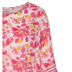 frieda-freddies-robe soie  imprimé rose et jaune